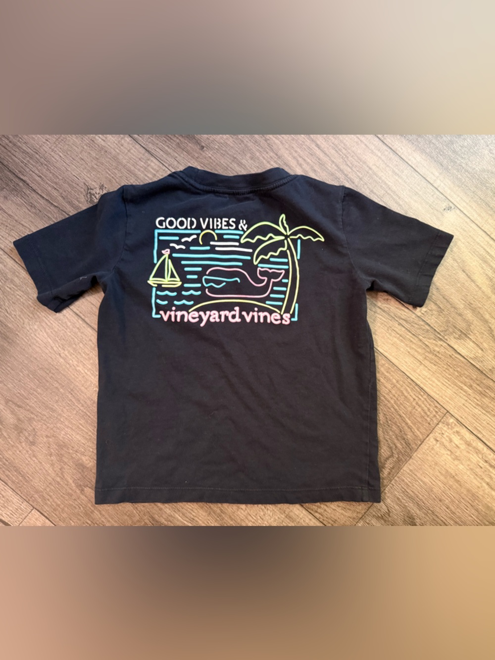 Vineyard Vines Neon Graphic Black Tee